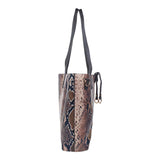 Women Brown Animal Print Tote Bag With Pouch