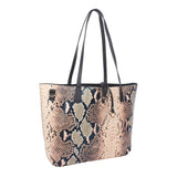 Women Beige & Grey Animal Print Tote Bag With Pouch