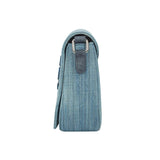 Women Blue Embroidered Sling Bag
