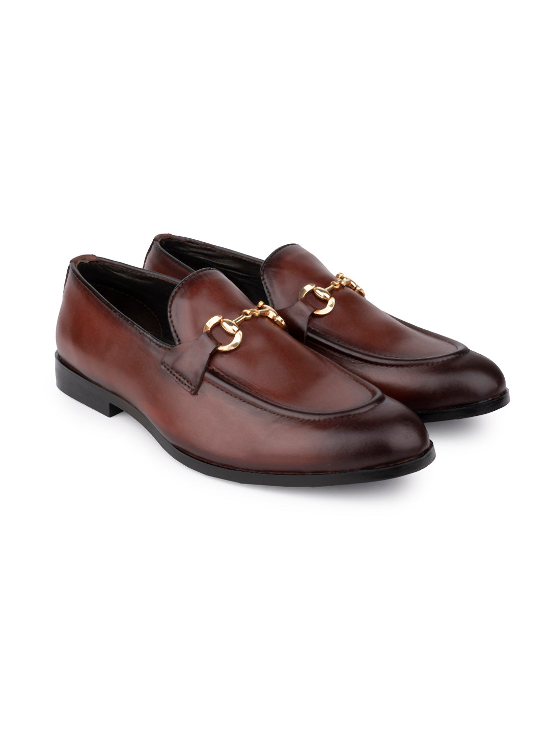 Men BROWN Solid Loafers