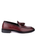  Footwear, Men Footwear, Burgundy Formal Loafers