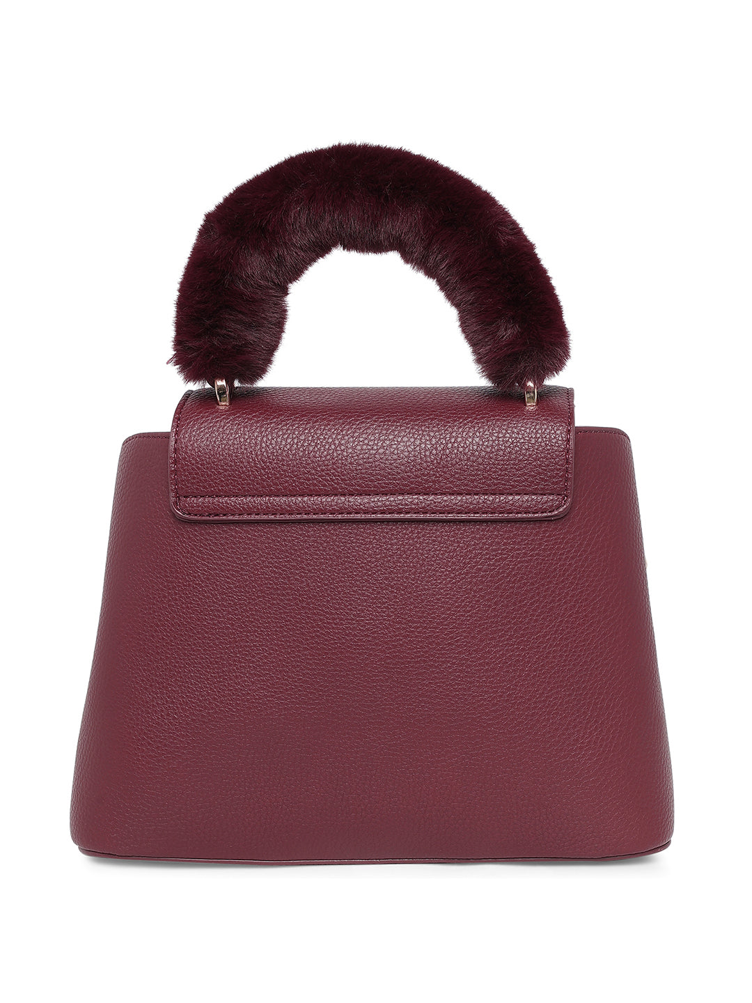 Women Burgundy Solid Handheld Bag