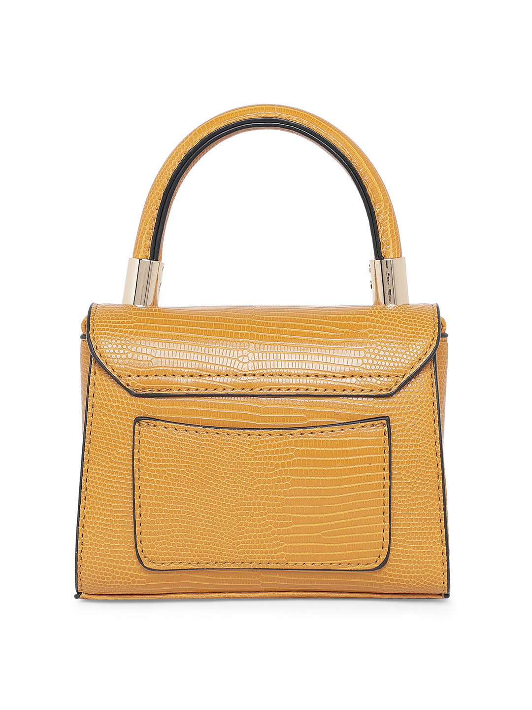 Women Mustard Textured Handheld Bag