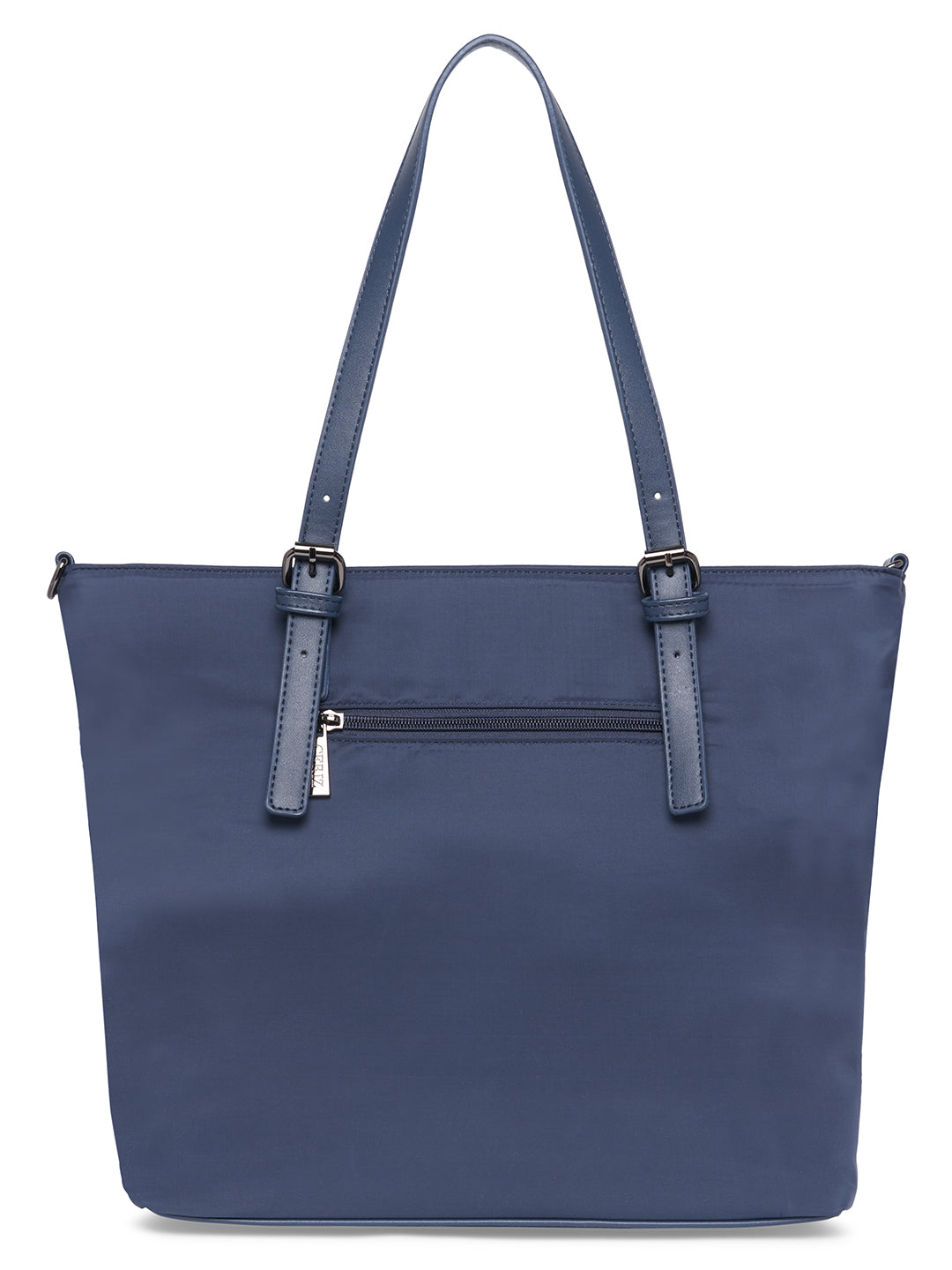 Women Navy Blue Checked Tote Bag