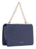 Women Navy Blue Textured Sling Bag