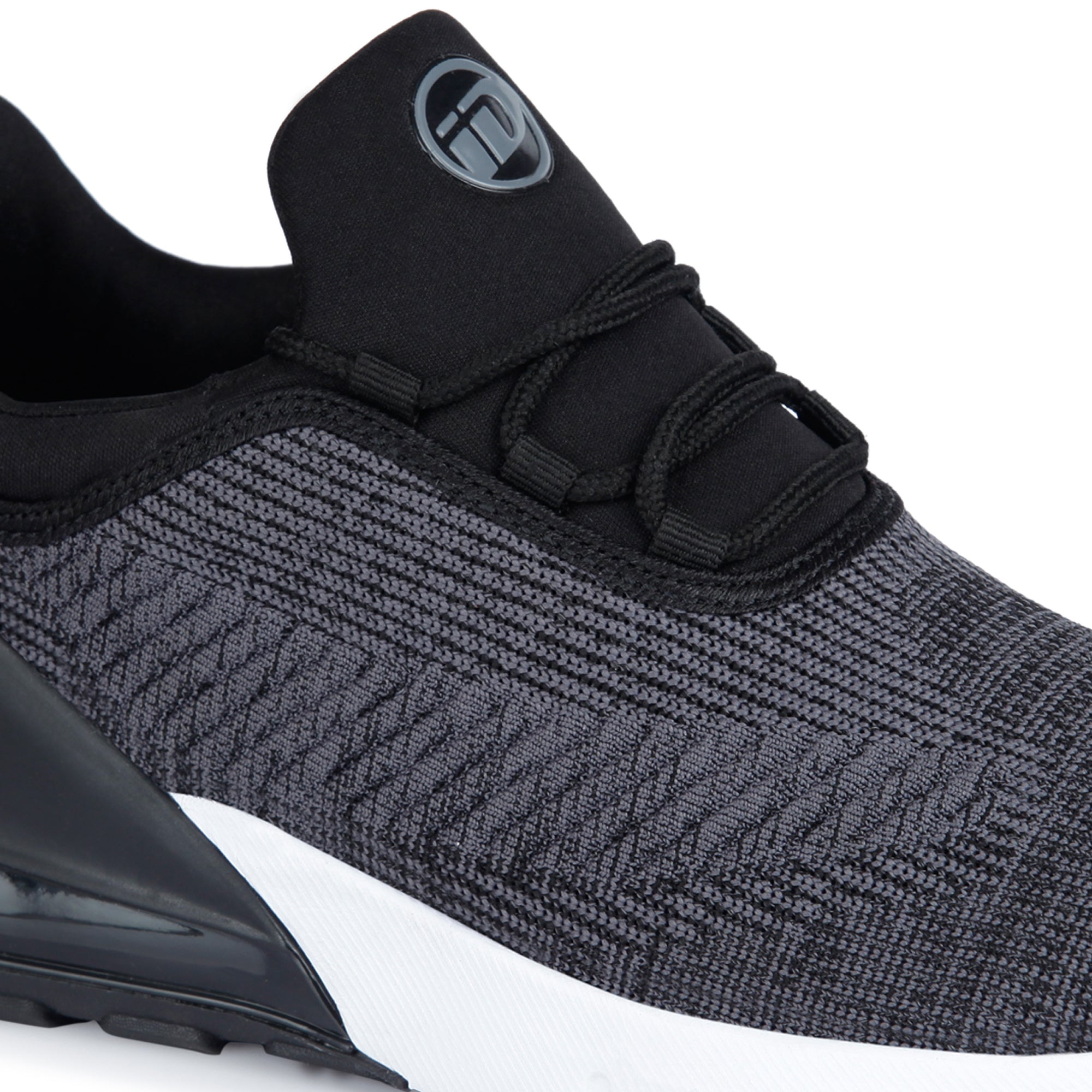 Men Dark Grey Woven Design Running Shoes