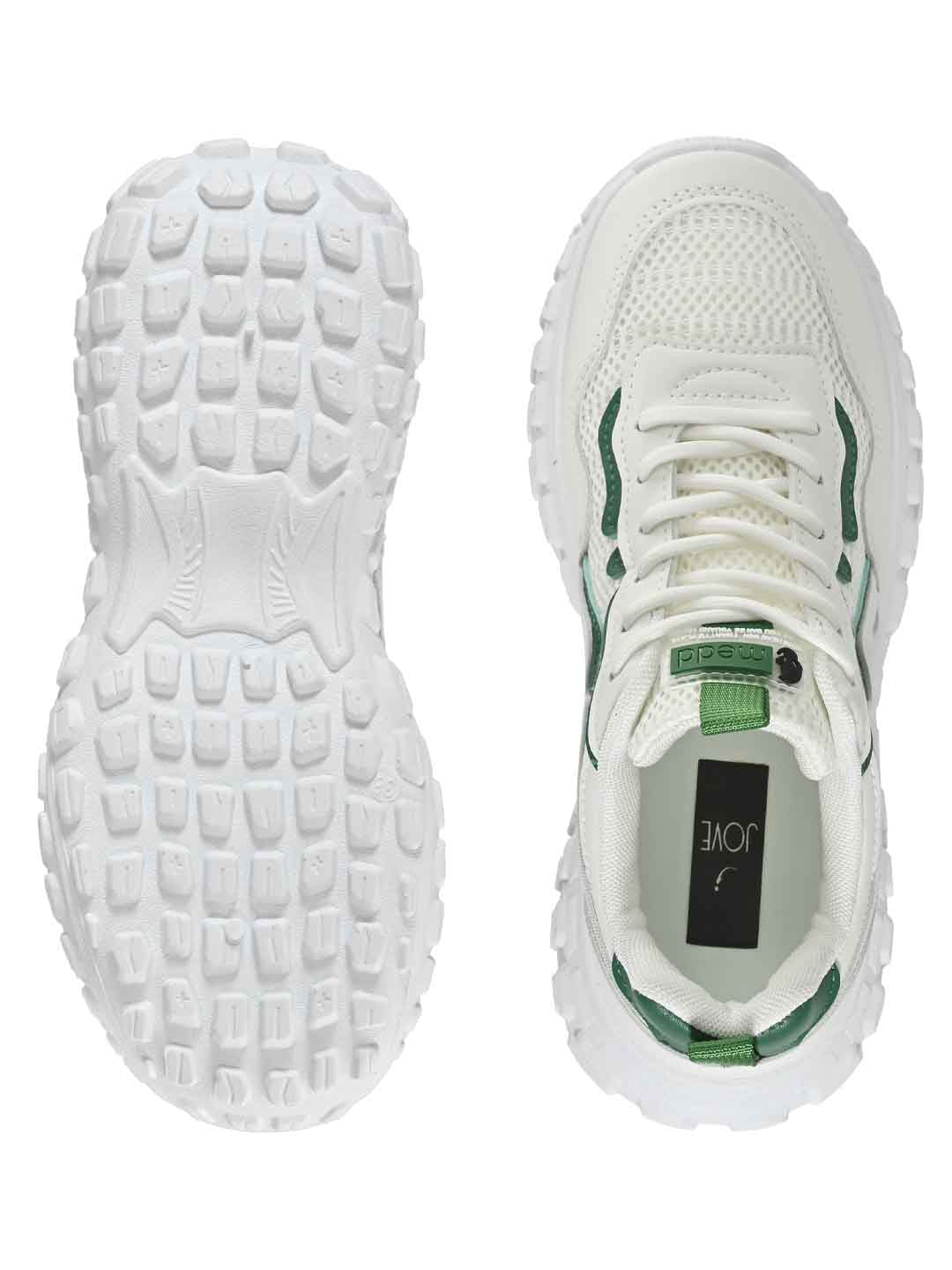 Footwear, Women Footwear, WHITE & GREEN, Casual Sneaker