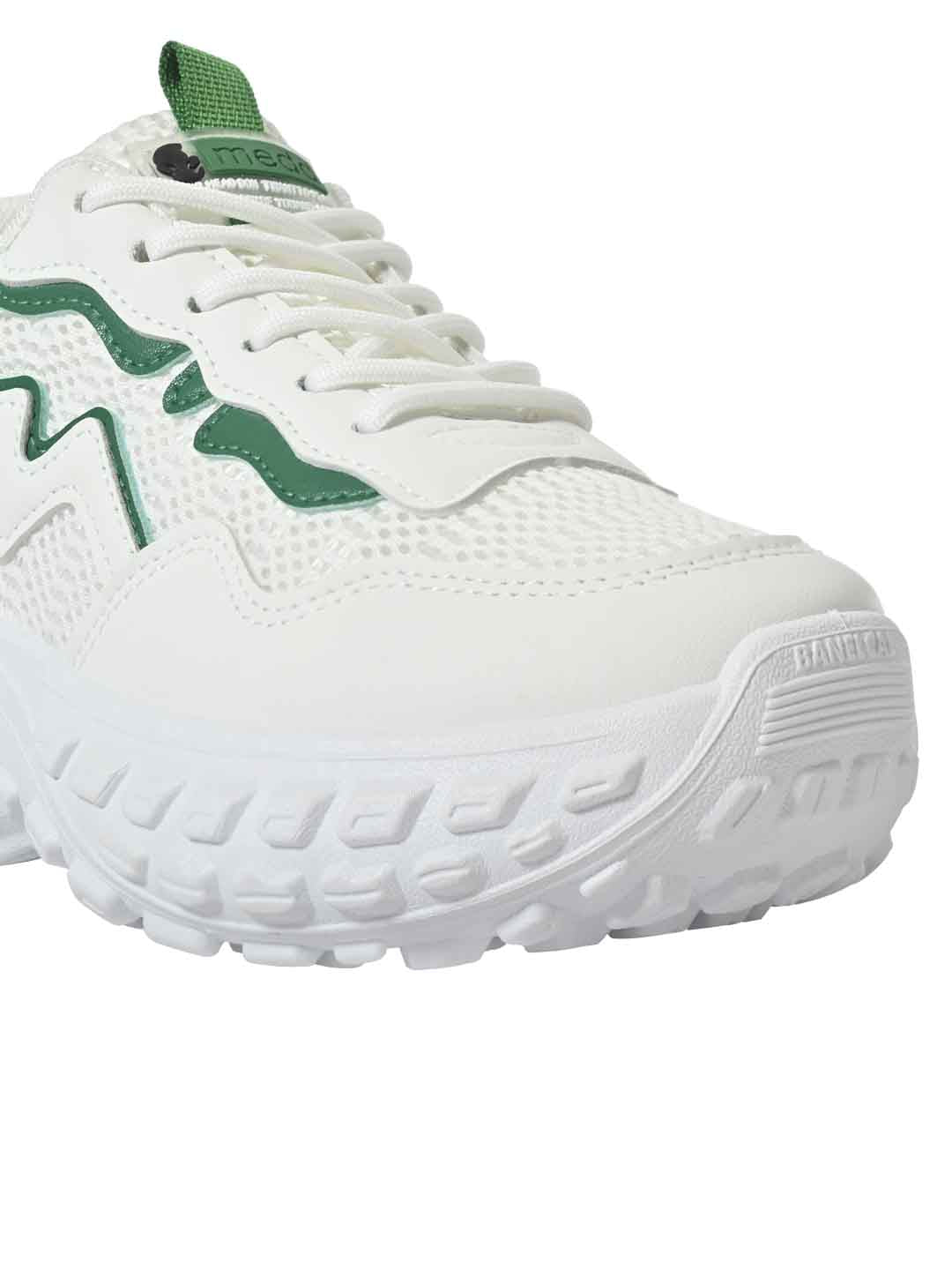 Women WHITE & GREEN SOLID Casual Sneaker