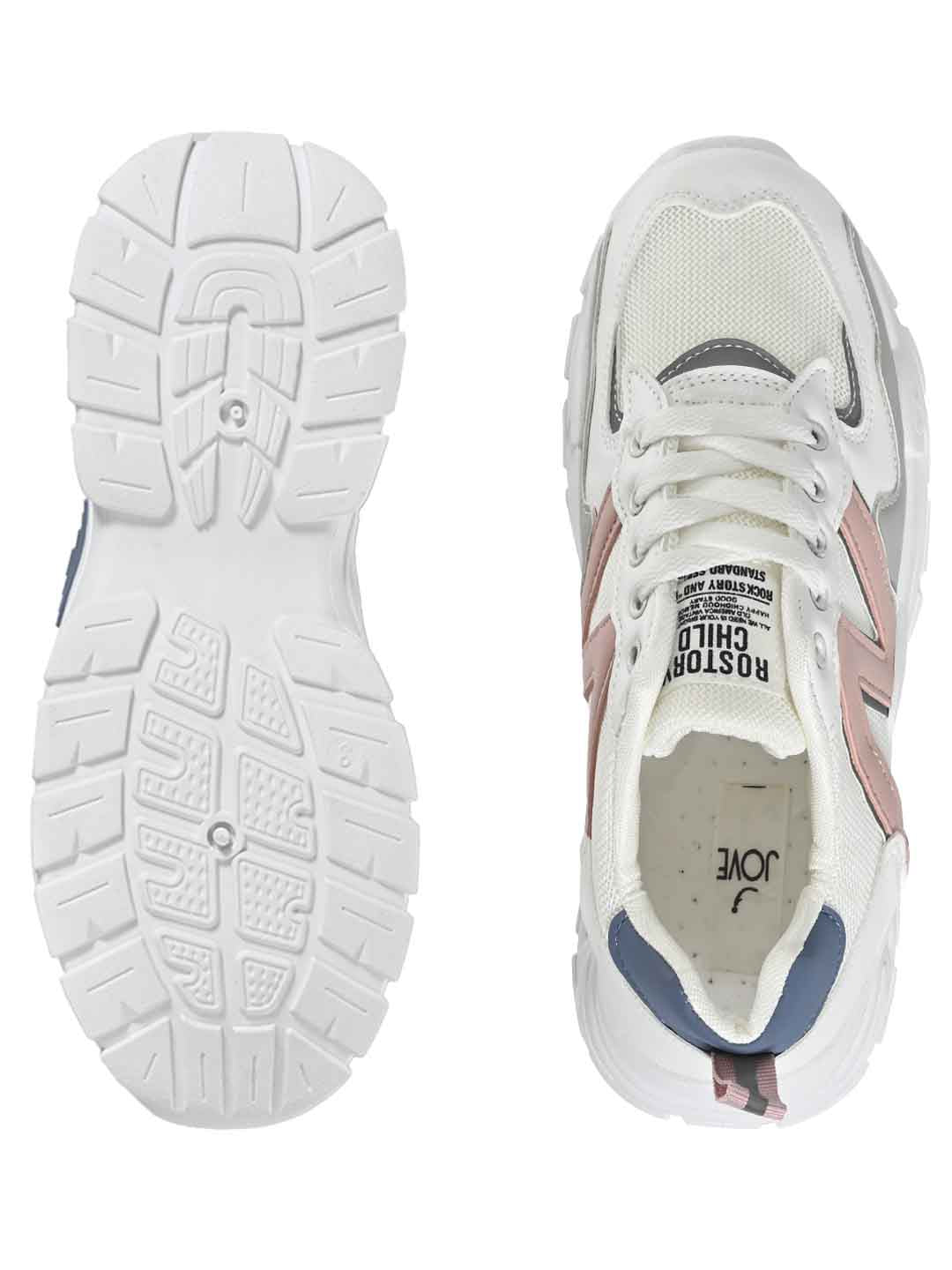 Footwear, Women Footwear, WHITE & PINK, Casual Sneaker