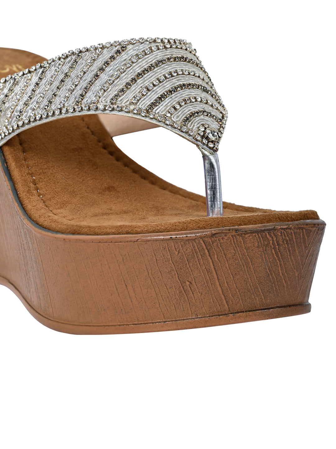 Summer Collection- Women Silver Embellished Wedges