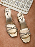 Footwear, Women Footwear, Golden Sandals
