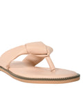Women Nude Solid T-Strap Flats