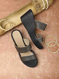 Footwear, Women Footwear, BLACK, One Toe Heel Sandals