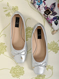 Footwear, Women Footwear, Silver Ballerinas