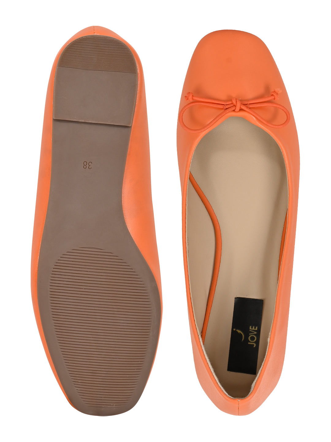 Footwear, Women Footwear, Orange Ballerinas