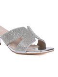 Women Silver Embellished Sandals