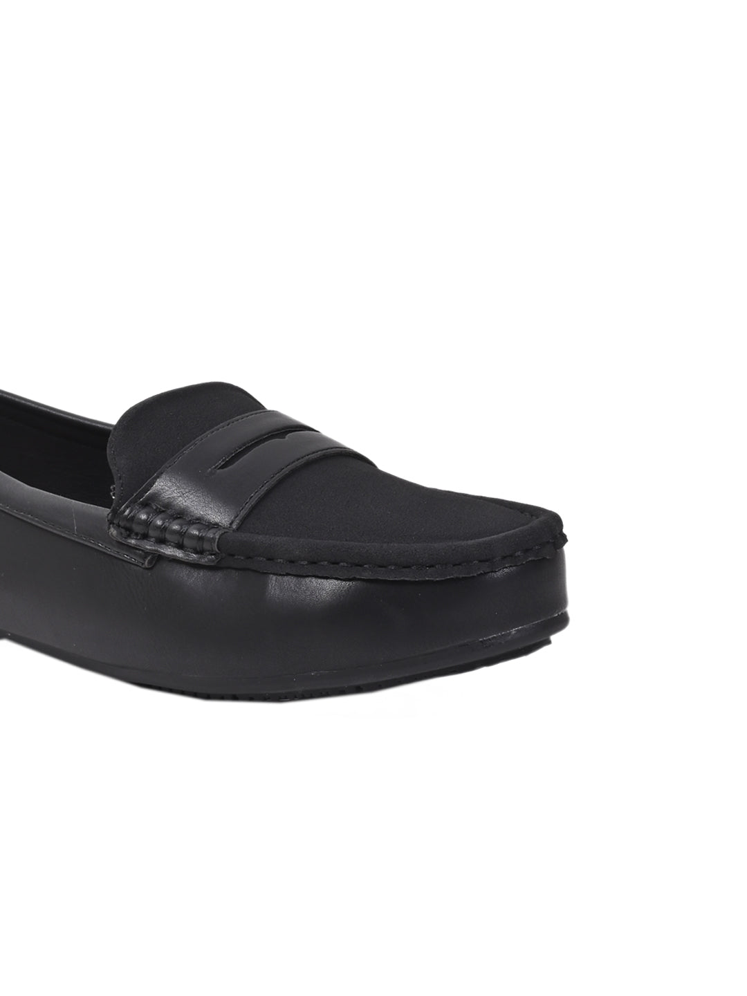 Women Black Solid Loafers
