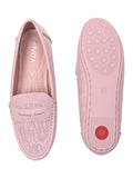 Women Pink Perforated Loafers