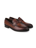 Men Coffee Solid Formal Loafers