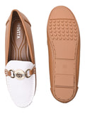 Women Camel & White Colourblocked Loafers