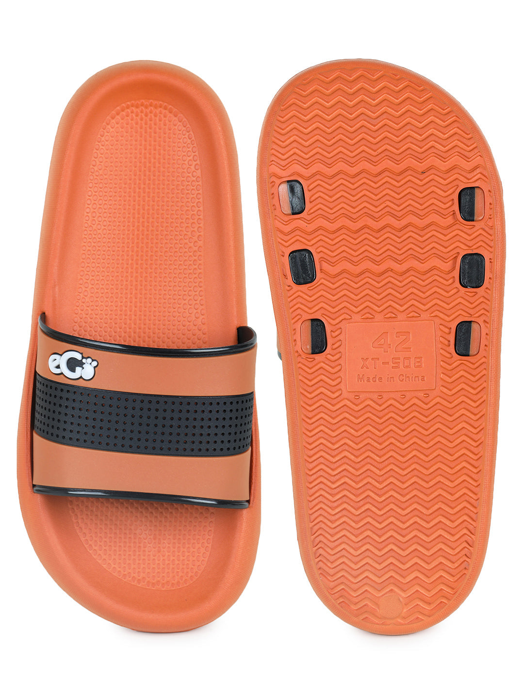 Footwear, Men Footwear, Orange Slides