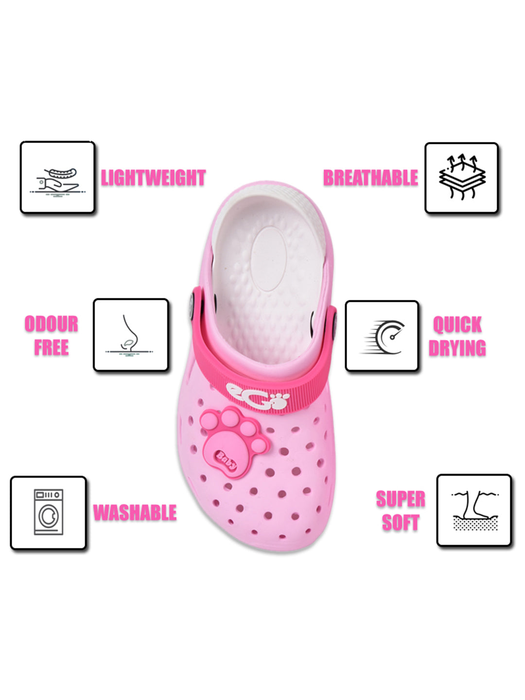 Footwear, Boys Footwear, Girls Footwear, Light Pink Clogs